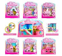 Barbie Mini Land Playsets Doll & Toy Vehicle Sets Bargain Bundles - (7 Piece Bundle Set 2)