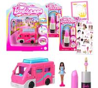 Barbie Miniland Doll and Vehicle Set - Bundle with 3 Mini Barbieland Dolls, Toy Vehicle, Stickers, More | Barbie Party Favors for Girls, Kids