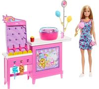 Barbie Mysteries: Beach Detectives Malibu” Doll & Cotton Candy Game Booth Playset with 20 Accessories Including Prizes, JFV67