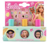 Barbie Nail Varnish 3X10ml & Stickers