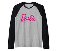 Barbie Official Barbie Logo Women's Sweatshirt, Multicoloured Raglan Baseball Tee
