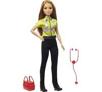 Barbie Paramedic Doll, Petite Brunette (12-in/30.40-cm), Role-play Clothing & Accessories: Stethoscope, Medical Bag, Great Toy Gift for Ages 3 Years Old & Up