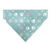 Barbie Pet Bandana Barbie Bold Text Paw Print Icons Blues Pinks White Slip On Collar Bandana Only