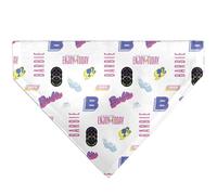 Barbie Pet Bandana Barbie Enjoy Today Text and Icons Collage White Pinks Blues Slip On Collar Bandana Only