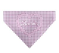 Barbie Pet Bandana Barbie Heart Text Logo Plaid Pinks Slip On Collar Bandana Only
