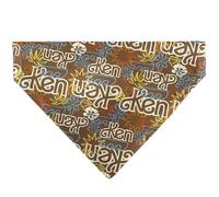 Barbie Pet Bandana Barbie Ken Text Logo and Icons Brown Multi Color Slip On Collar Bandana Only