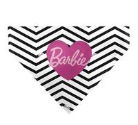Barbie Pet Bandana Barbie Script Heart Chevron White Black Pinks Slip On Collar Bandana Only