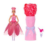 Barbie Petal Pop Scented Doll with Rose Dress & Accessories, Bouquet Reveal with Pet Bunny & Surprises like Watering Can, Necklace & Earrings, JMF59
