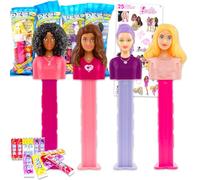 Barbie PEZ Dispensers 3 Pack - Bundle with 3 Candy Holders Plus 12 Refill Packs and Stickers | Barbie PEZ Dispenser & Refills for Kids, Girls (Styles May Vary)