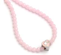 Barbie Heart Shaped Silhouette Charm Pink Bead Necklace