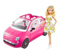Barbie Pink Fiat 500 Car Four-Seater And Doll Playset