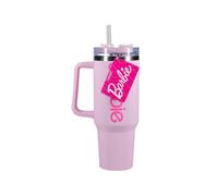 Barbie Pink Logo H2O Bottle, Stainless Steel Insulated Tumbler With Lid & Straw For Hot & Cold Drinks - Paladone