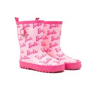 Barbie Girls Pink Waterproof Wellington Boots | Repeated Logo Design for Outdoor Play & Rainy Weather | Classic Kids Footwear Merchandise | Officially Licensed