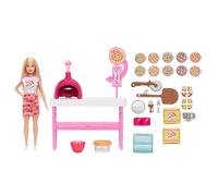 Barbie Pizza Shop Playset with Blonde Doll & 25 Accessories Including Dough, Pizza Toppings, and more, JMK21