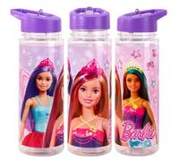 Barbie Plastic Sports Water Bottle With Straw Drinkware