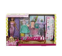 Barbie Playset, Barbie Fashion Activity Giftset with Clothes (Mattel DVJ64), Includes 1 Doll, 7 Fashions, Accessories and Stickers
