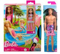 Barbie Pool Party Playset with Ken Doll, Chelsea Doll and Accessories, from 3 Years