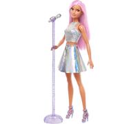 Barbie Pop Star Figure with Iridescent Skirt & Microphone - Musical Fun for Kids
