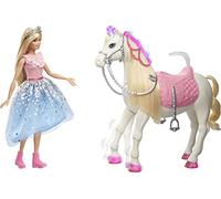 Barbie Princess Adventure Prance & Shimmer Horse and Barbie Princess Doll, Interactive Toy with 3 Songs, Lights, Sounds and Realistic Movements, Gift for 3 to 7 Year Olds, GYK64