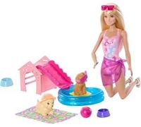 Barbie Puppy Pool Party Playset, Doll with Pets & Fun Accessories