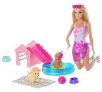 Barbie Puppy Pool Party Playset with Doll & Pet Accessories