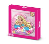 Barbie Rainbow-Heart Diary + Pen, Pink