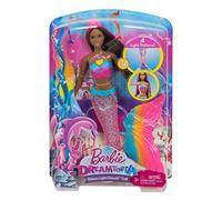 Barbie Rainbow Lights Mermaid doll with colourful light display, bath play, pink hair, toy for children aged 3+ FTG79