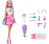 Barbie Rainbow Sparkle Hair Doll, Extra-Long and Colorful Hair with 12 Styling A
