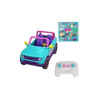 Hot Wheels Barbie Remote Control Car, SUV & Stickers, Can Hold & Store 2 Barbie Dolls & Accessories, Kid-Applied Stickers for Customization, HTP53
