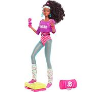 Barbie Rewind 80s Edition Workin' Out Doll (11.5 in Brunette) with Bodysuit, Leg Warmers & Accessories, with Cassette Tape, Doll Stand, Gift for Collectors