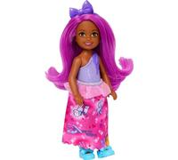 Barbie Royal Chelsea Small Doll with Pink Hair Wearing Removable Skirt, Shoes & Purple Bow Headband