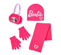 Barbie Scarf, Gloves and Earmuffs for Girls, Winter Hat for Kids with Glitter Design, Gift for Girls