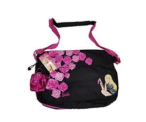 Barbie School College Laptop Travel Shoulder Multiple Pocket Messenger Bag with Free Accessory Purse