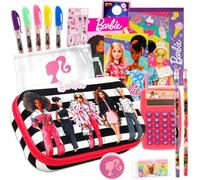 Barbie School Supplies Set - Stationery Bundle with Pencil Case, Calculator, Notepad, Pencils, Pens, Stickers, More | Barbie School Supplies for Girls, Kids