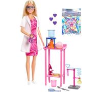 Barbie Scientist Doll and Accessories with Blonde Fashion Doll, Lab Table, Microscope, & Color-Change Beaker & Petri Dish Accessories, JCR70