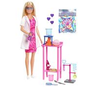 Barbie Scientist Doll and Accessories with Blonde Fashion Doll, Lab Table, Microscope, & Color-Change Beaker & Petri Dish Accessories, JCR70