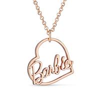 Barbie Script Heart Necklace - Rose Gold