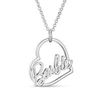 Barbie Script Heart Necklace - Silver