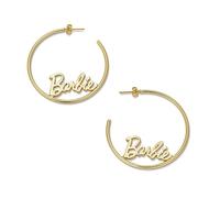 Barbie Script Logo Hoop Earrings (Gold)