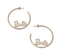 Barbie Script Logo Hoop Earrings (Rose Gold)