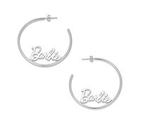 Barbie Script Logo Hoop Earrings (Silver)