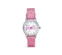 Barbie Script Logo Watch with Pink Glitter Strap