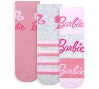 Barbie Set of 3 Pairs Girls Cotton Socks (IT, Size 31, 34, Pink), rose, 31-34