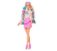 Barbie Shiny Rainbow Hair Doll Pink Kids