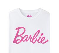 Barbie Womens T-Shirt | Black OR White Option with Pink Classic Logo for Ladies | Retro Short-Sleeved Fashion Top | Graphic Tee with Short Sleeve Doll Movie Merchandise Gift for Adults