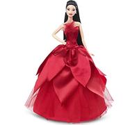 Barbie Signature 2022 Holiday Barbie Doll (Straight Black Hair) with Doll Stand, Collectible Gift for Kids Ages 6 Years Old and Up