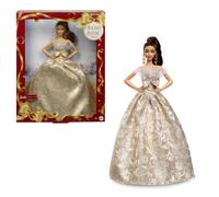 Barbie Signature 2025 Holiday Light Brown Hair Fashion Doll Wearing Silver & Gold Gown Seasonal Collector in Displayable Packaging & Stand
