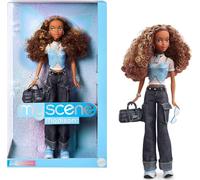 Barbie Signature Age 6+ My Scene Madison Doll and Accessories, Y2K-Inspired Outfit with Butterfly Top, Cargo Jeans, Denim Bag and Doll Stand, HYC18