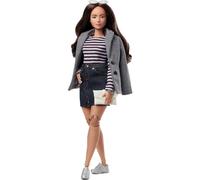 Barbie Signature @BarbieStyle Fashion Doll & Clothing Set Curvy Brunette with 2 Tops Skirt Pants Coat Jacket 2 Pairs of Shoes & Access