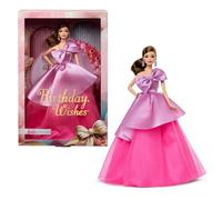Barbie Signature Birthday Wishes Doll, Collectible Fashion Doll in Satiny, Pink Dress with Wavy Brown Hair and Giftable Packaging, JBJ08